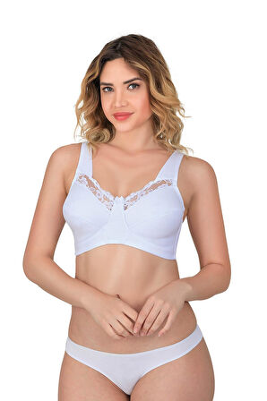 Beyaz Mı Emay 181 C Dantelli Toparlayıcı Cotton Sütyen