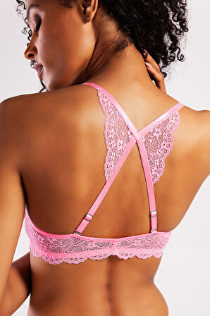 Githa Foam Cup Push Up Bra,neon Pembe Renk Straplez Konforlu Ve Şık Sütyen