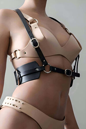 Omuzdan Askılı Deri Bel Harness, Askılı Bel Kemeri - Brf1148