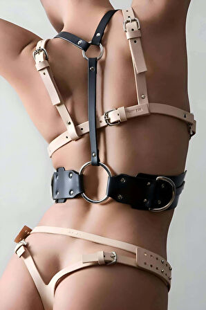 Omuzdan Askılı Deri Bel Harness, Askılı Bel Kemeri - Brf1148