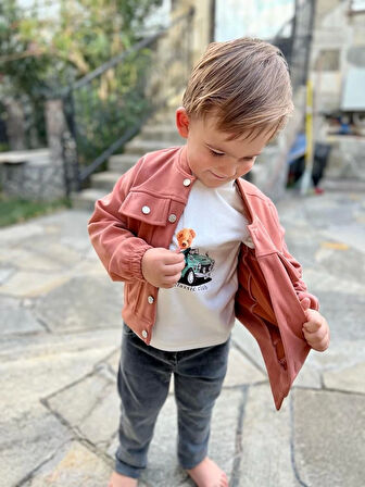 4-5-6 Yaş Kot Pantolonlu Nubukceketli Uzun Kollu Penye Sweat 3lü Erkek Çocuk Takımı Yeşil
