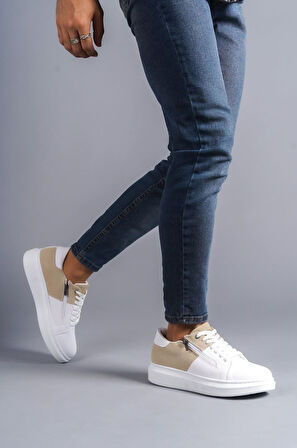 Bağcıklı ve Fermuarlı Cilt Süet Erkek Günlük Sneaker Ayakkabı