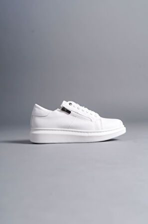 Bağcıklı ve Fermuarlı Cilt Erkek Günlük Sneaker Ayakkabı