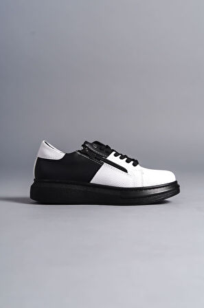 Bağcıklı ve Fermuarlı Cilt Erkek Günlük Sneaker Ayakkabı