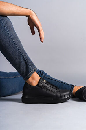 Bağcıklı ve Fermuarlı Cilt Erkek Günlük Sneaker Ayakkabı