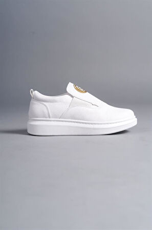 SLW161 Hippo Bağcıksız Cilt Erkek Günlük Sneaker Ayakkabı CBT - Beyaz