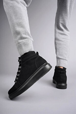 SLW206 Ottawa Bağcıklı Süet Erkek Günlük Spor Bot ST - Siyah