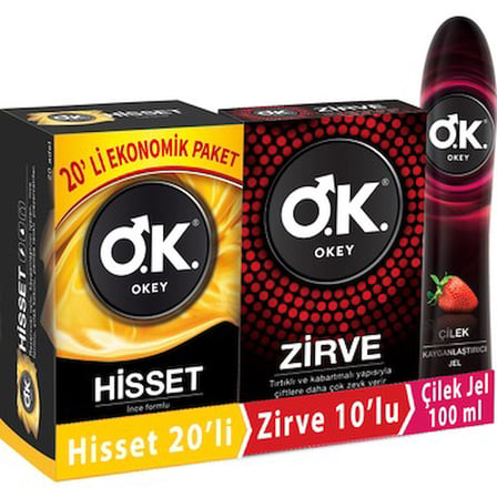 Aroma ile Ekonomik Prezervatif Seti 20'li Çilek Jel