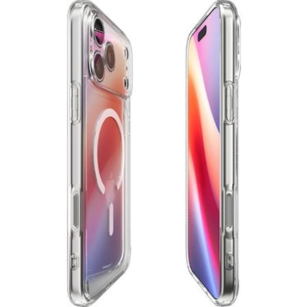 Spigen iPhone 17 Pro ile Uyumlu MagSafe Kılıf Ultra Hybrid Mag Fit Sararmaya Dayanıklı Beyaz Şeffaf