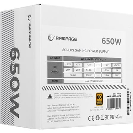 650W Modüler Güç Kaynağı, 12CM Fan ile Verimli Soğutma