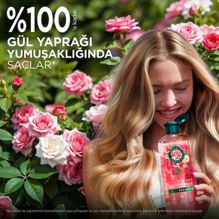 350 ml Gül Kokulu Şampuan, Kadifemsi Yumuşaklık ve Doğal İçerik