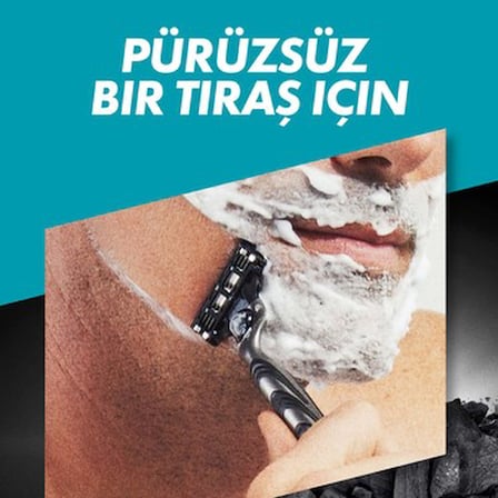 Gillette Mach3 Charcoal Tıraş Bıçağı 4 Adet Mikrofin Koruyucularla Cilt Tahrişini