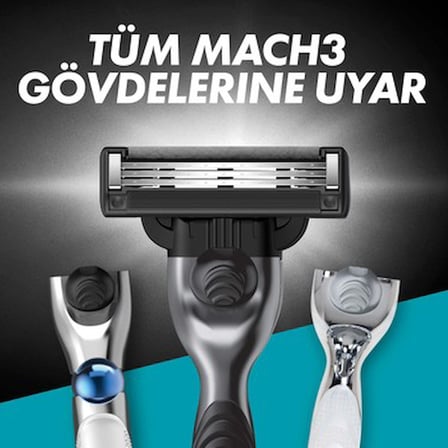 Gillette Mach3 Charcoal Tıraş Bıçağı 4 Adet Mikrofin Koruyucularla Cilt Tahrişini