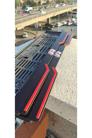 R Model Uyumlu Kırmızı Çizgili Pleksi Piona Black Plakalık