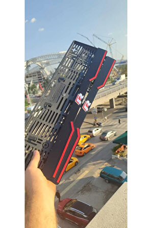R Model Uyumlu Kırmızı Çizgili Pleksi Piona Black Plakalık