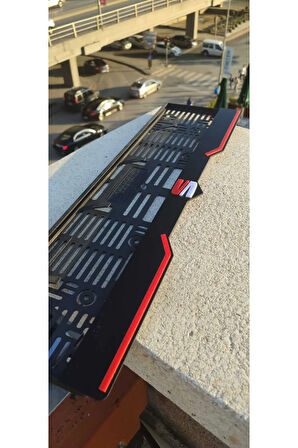 Seat Model Uyumlu Kırmızı Çizgili Pleksi Piona Black Plakalık