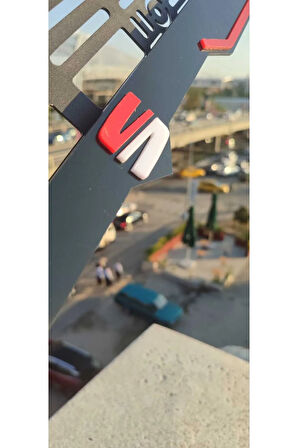 Seat Model Uyumlu Kırmızı Çizgili Pleksi Piona Black Plakalık