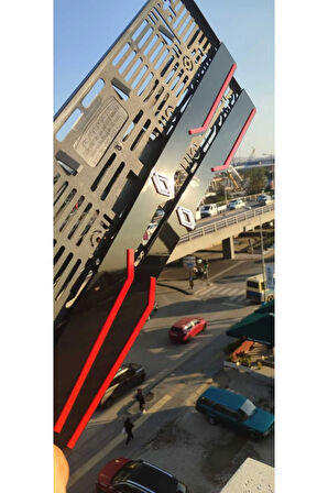 Renault Model Uyumlu Kırmızı Çizgili Pleksi Piona Black Plakalık
