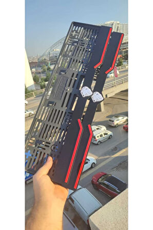 Peugeot Model Uyumlu Kırmızı Çizgili Pleksi Piona Black Plakalık