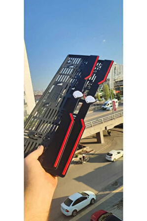 Peugeot Model Uyumlu Kırmızı Çizgili Pleksi Piona Black Plakalık