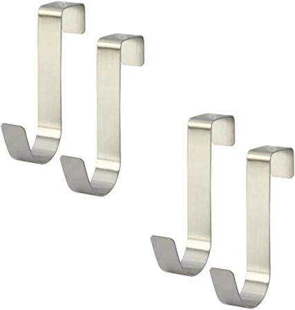 Microcase Çok Amaçlı Mutfak Dolabı Kapı Duşakabin vb Alanlar için Metal Askılık Kanca 4 Adet- SİYAH AL4987