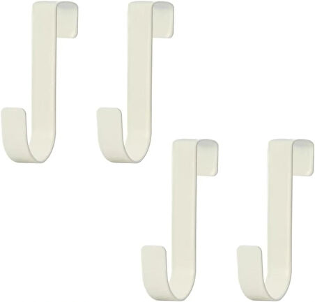 Microcase Çok Amaçlı Mutfak Dolabı Kapı Duşakabin vb Alanlar için Metal Askılık Kanca 4 Adet- BEYAZ AL4987