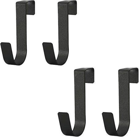 Microcase Çok Amaçlı Mutfak Dolabı Kapı Duşakabin vb Alanlar için Metal Askılık Kanca 4 Adet- BEYAZ AL4987