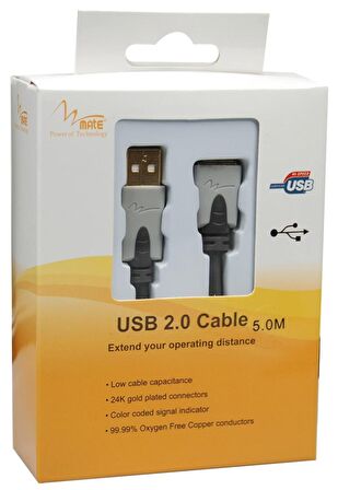 Usb Uzatma Kablosu Altın Kapl. 5Mt