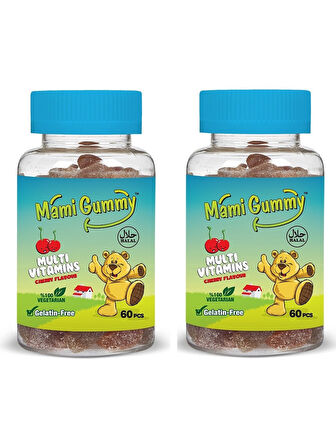 Mami Gummy Kids Gummies Multivitamin 60 Adet Çiğnenebilir Gummy Jel Kiraz Aromalı - 2 Adet