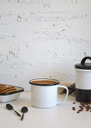 Emaye Büyük Kupa 350ml Kupa Çay Kahve İçecek Kamp Mug Piknik