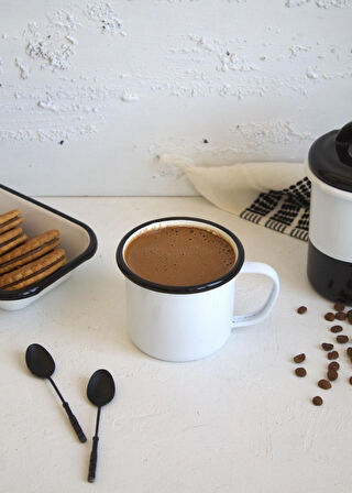 Emaye Büyük Kupa 350ml Kupa Çay Kahve İçecek Kamp Mug Piknik