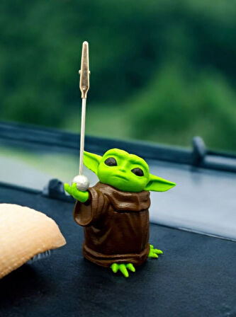 Baby Yoda Figürlü Not Tutucu Masaüstü Not Tutacağı Metal Kıskaç Notluk