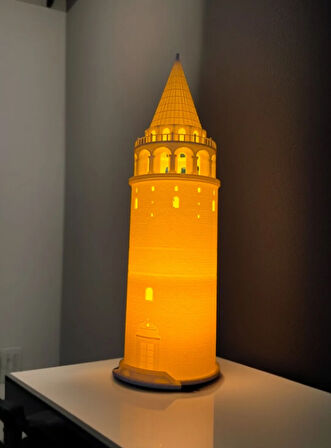 Galata Kulesi Tealight Mum Aydınlatmalı Dekoratif Obje Ev ve Ofis Dekoru