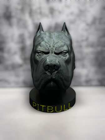 Pitbul Köpeği Büstü - Şık ve Modern Dekoratif Ev ve Ofis Tasarımı 15cm