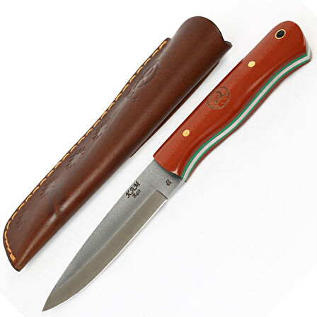 B40 D2 STEEL RED AND BROWN HANDLE FİXED BLADE B40-D2KK