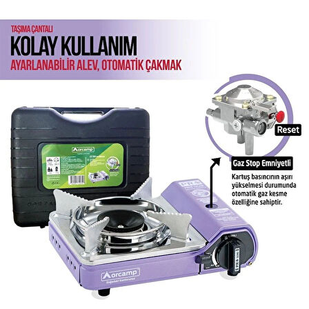 Mini Çantalı Kamp Ocağı Mor