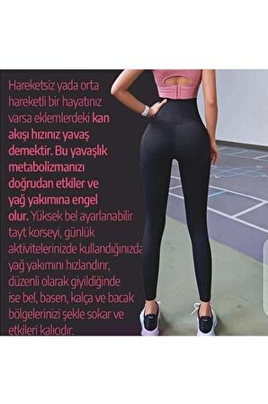 Incelten Tayt, 2 Beden Incelten Beli Agraflı Extra Yüksek Bel Sıkılaştırıcı Korse Tayt
