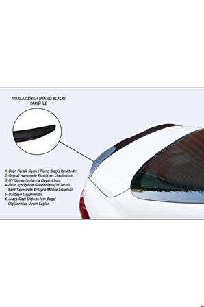 Renault Megane 4 Sedan Bagaj Üstü Spoiler Piano Black Enjeksiyon Baskı 2016-..