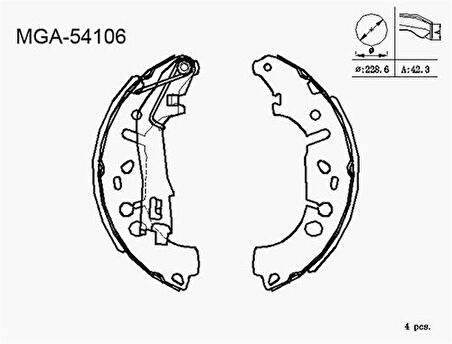 MGA 54106 Kampana Balata Levyelı Linea Grande Punto 05-Bipper-Corsa D-E 77364264