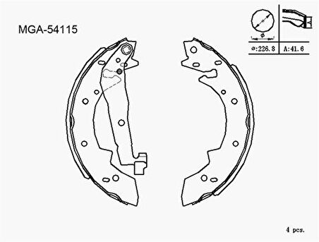 MGA 54115 Kampana Balata Levyelı Renault 21 Concorde 86-94-305 405 88-95 0017591600