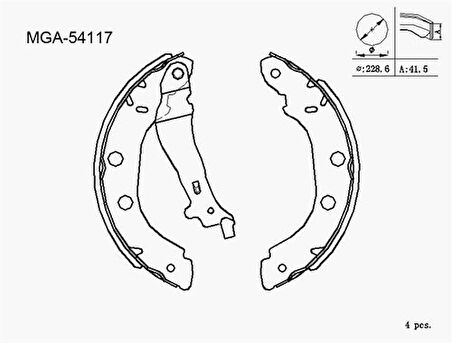 MGA 54117 Kampana Balata Levyelı 42mm Kangoo Kc0-1 Fc0-1 98-08 Büyük Tip 7701208063