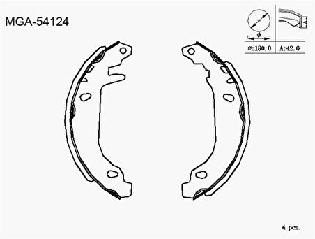MGA 54124 Kampana Balata Clio Renault 21 Manager Twingo 89-93 7701202820