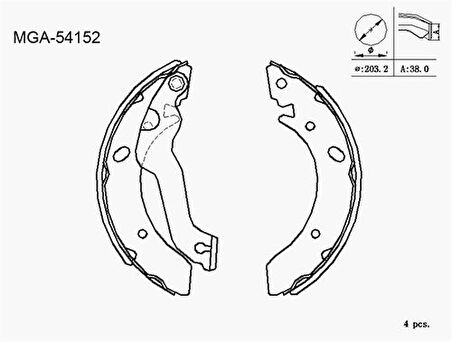 MGA 54152 Kampana Balata Elentra 96-01 5830529A00