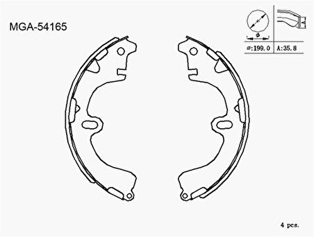 MGA 54165 Balata Fren Pabuç Arka Corona 92-98 At190 449720070
