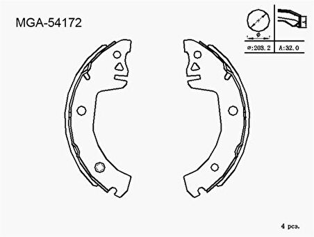 MGA 54172 Kampana-El Fren Balatası-200x32 Favorit 88-94 115330149