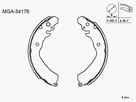 MGA 54176 Kampana Balata Mitsubishi Carisma 96-00 MB950064