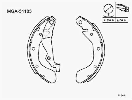 MGA 54183 Kampana Balata Chevrolet Kalos 02-10-Aveo 05-9 93740252