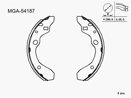 MGA 54187 Balata Arka Fren Kampana Mazda 323 93-96 K3385 Kalın Tip BCYD2638ZA