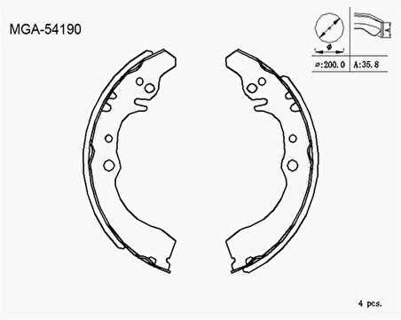 MGA 54190 Kampana Balata Daihatsu Hijet 90-00 K0028 449587508