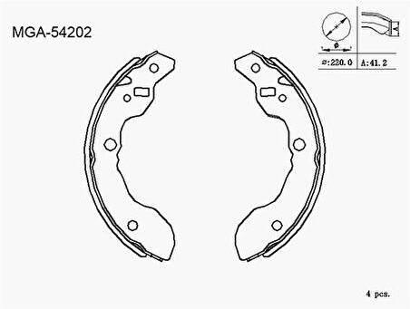 MGA 54202 Kampana Balata Suzuki Carry Sk410 92-99-Dfm Van 08-12 350250001